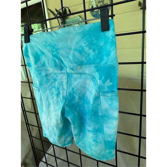 Women’s Marika Turquoise‎ Tie Dyed High Waist Biker Yoga Shorts sz small - Picture 6 of 9